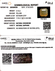 3.10/CT Natural Ceylonese Pukhraj with Govt Lab Certificate-4551